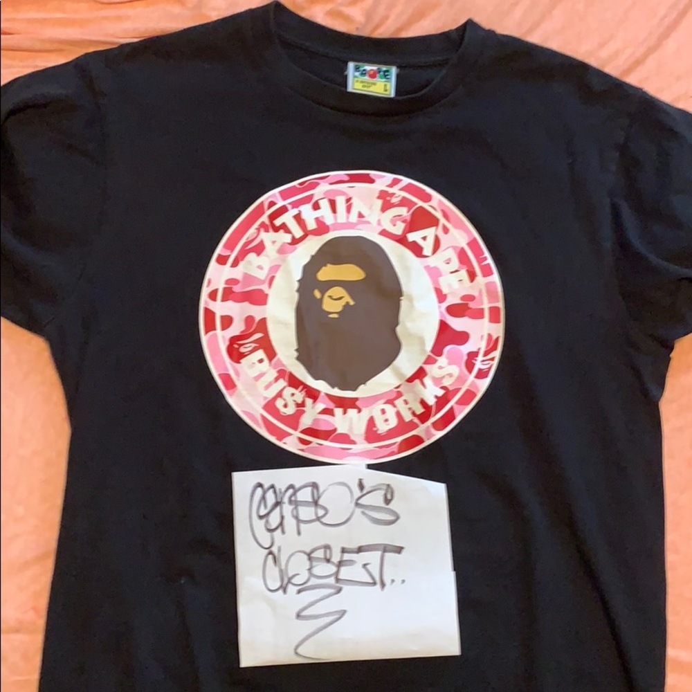 BAPE Pink camo logo head